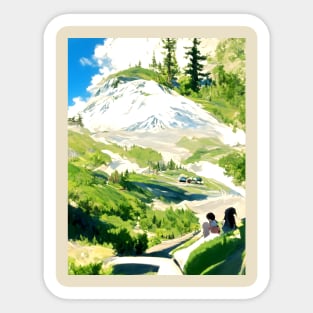 Green Rainier Hikes Sticker